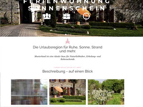 Homepage Vorlage Ferienwohnung