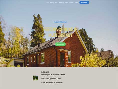 Homepage Vorlage Ferienwohnung