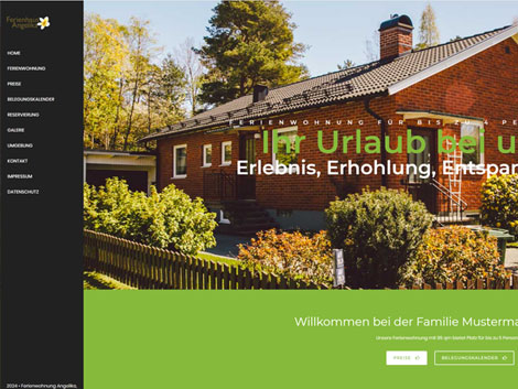 Homepage Vorlage Ferienwohnung