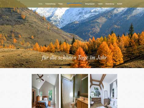 Vorlage Ferienwohnung Website